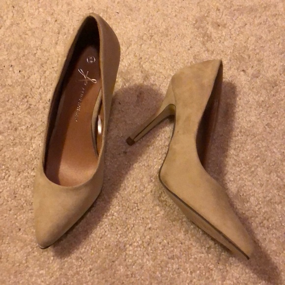 Shoes - Nude Suede Heels